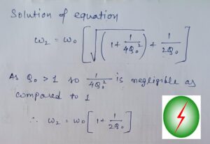 The upper cut off angular frequency at half power 